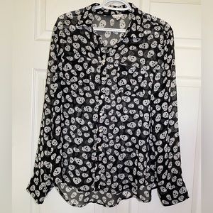 SHEER SKULL BLOUSE -AEROPOSTALE